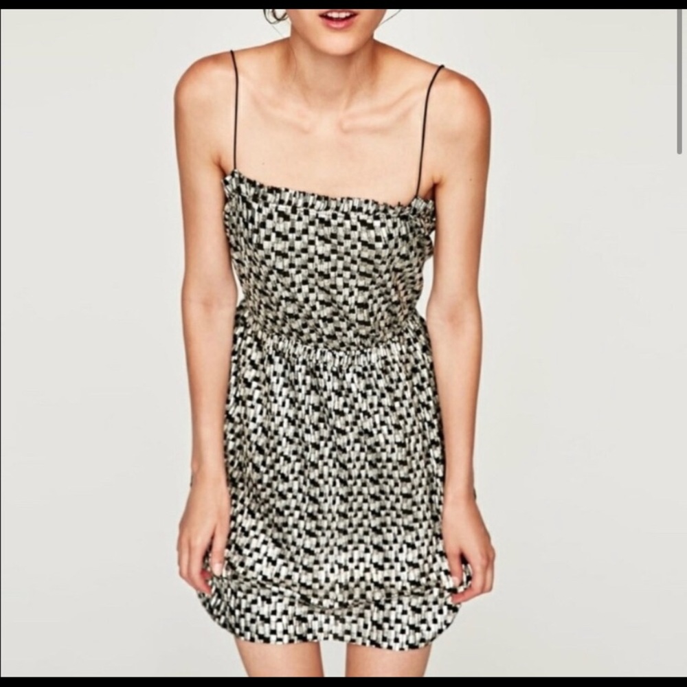 ZARA Black and Silver Mini Dress